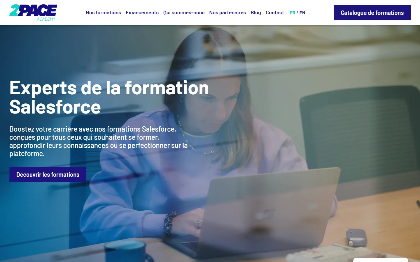 2PACE Academy, le site sur ordinateur