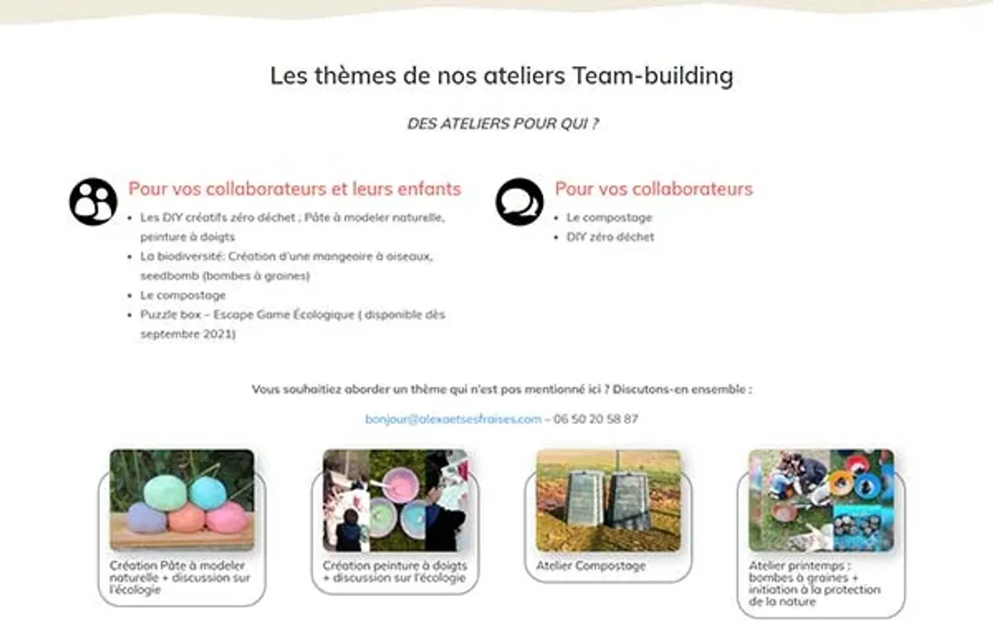 Alexa et ses fraises, le site sur ordinateur