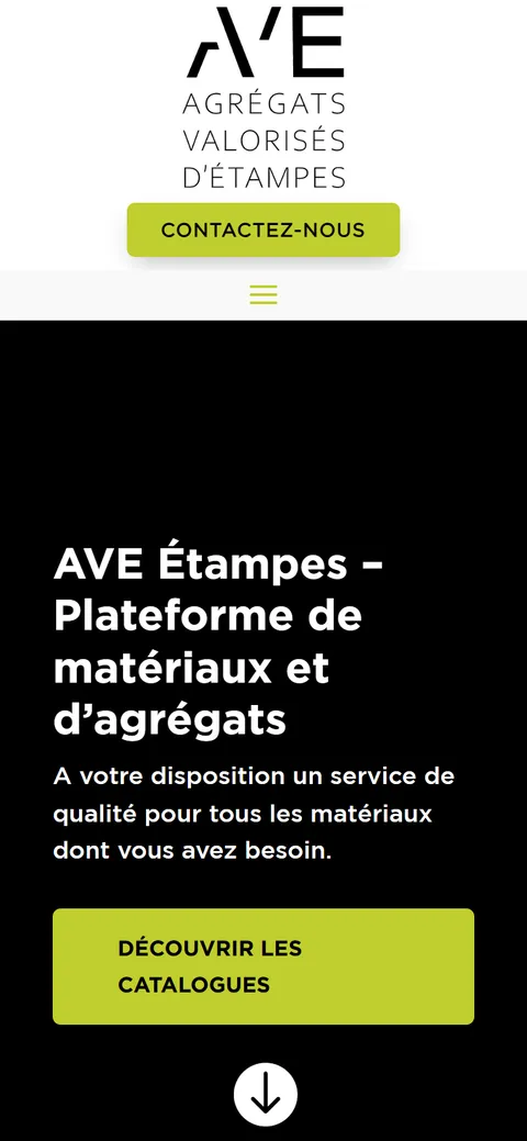 AVE Étampes, le site sur mobile