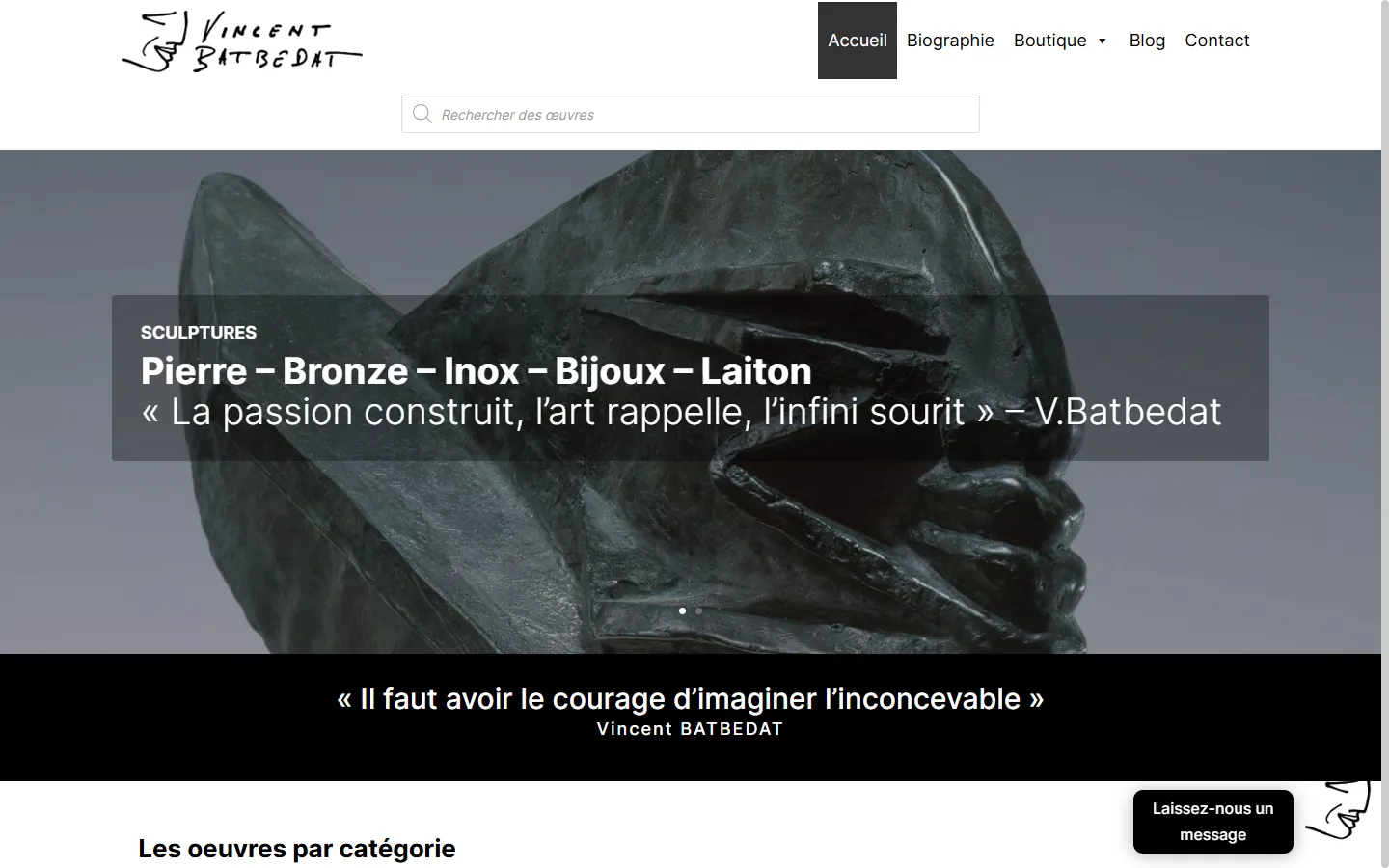 Vincent Batbedat, le site sur ordinateur