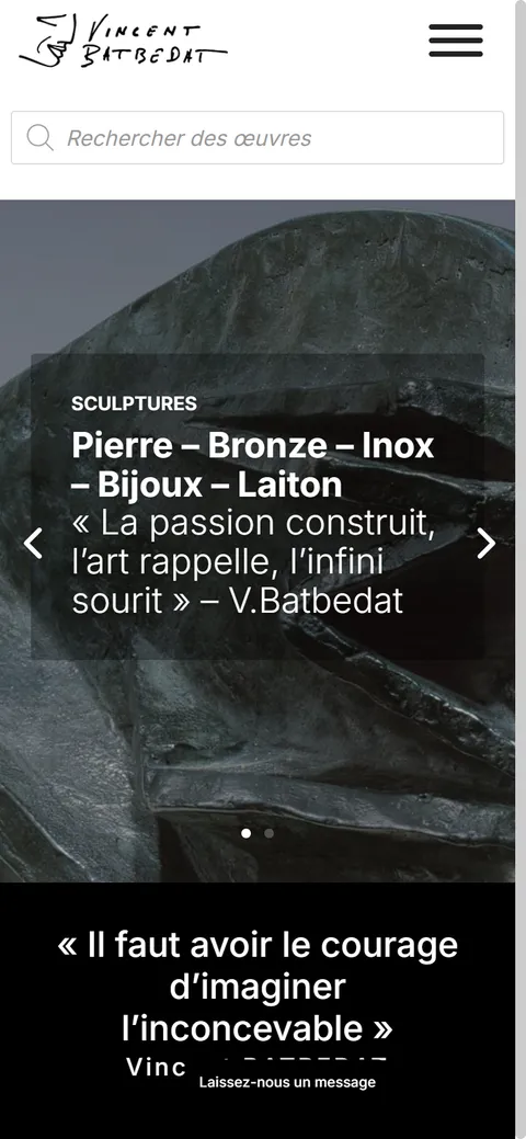 Vincent Batbedat, le site sur mobile
