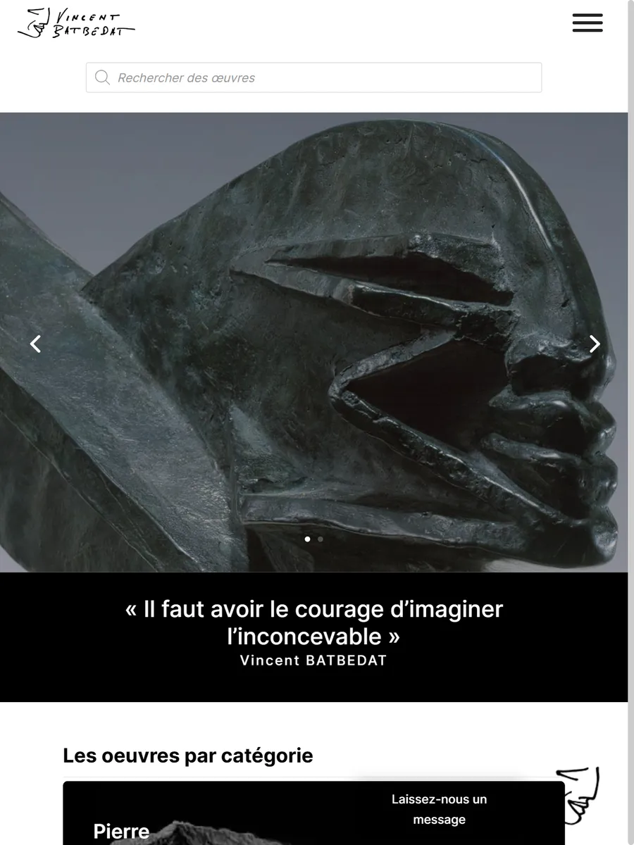 Vincent Batbedat, le site sur tablette