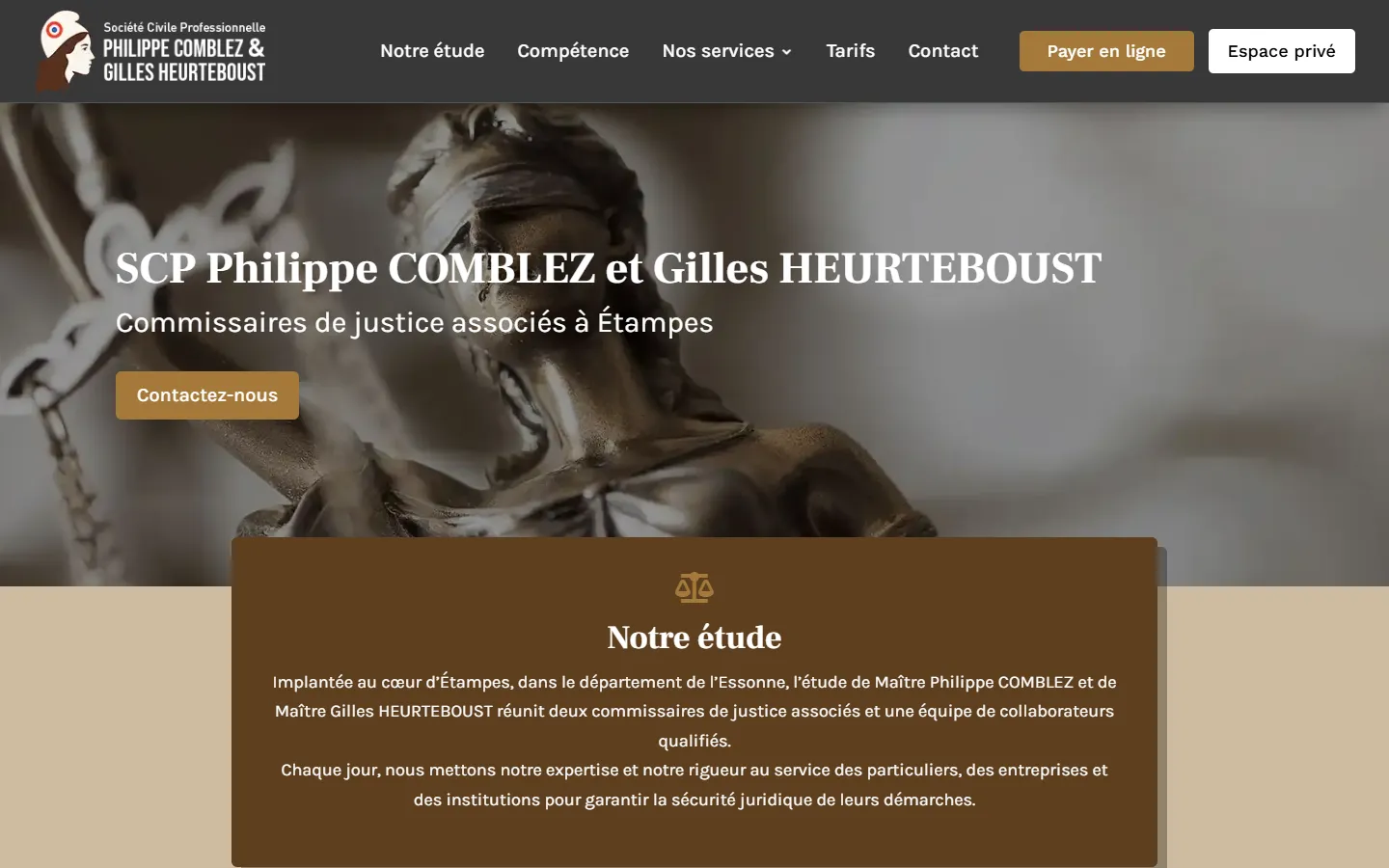 BCH Huissiers, le site sur ordinateur