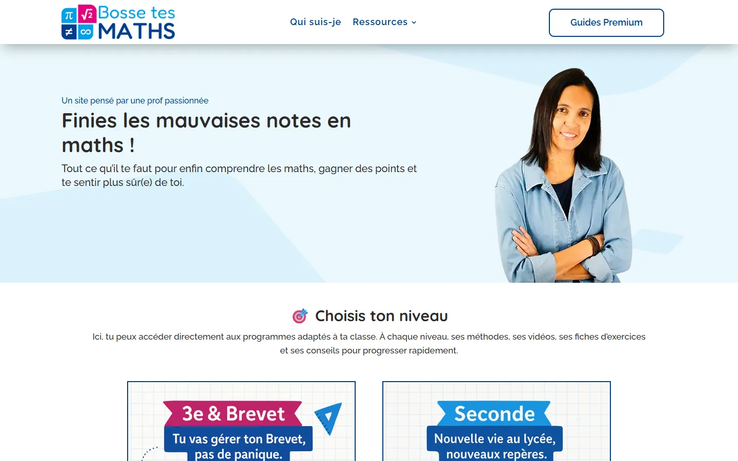Bosse tes maths, le site sur ordinateur