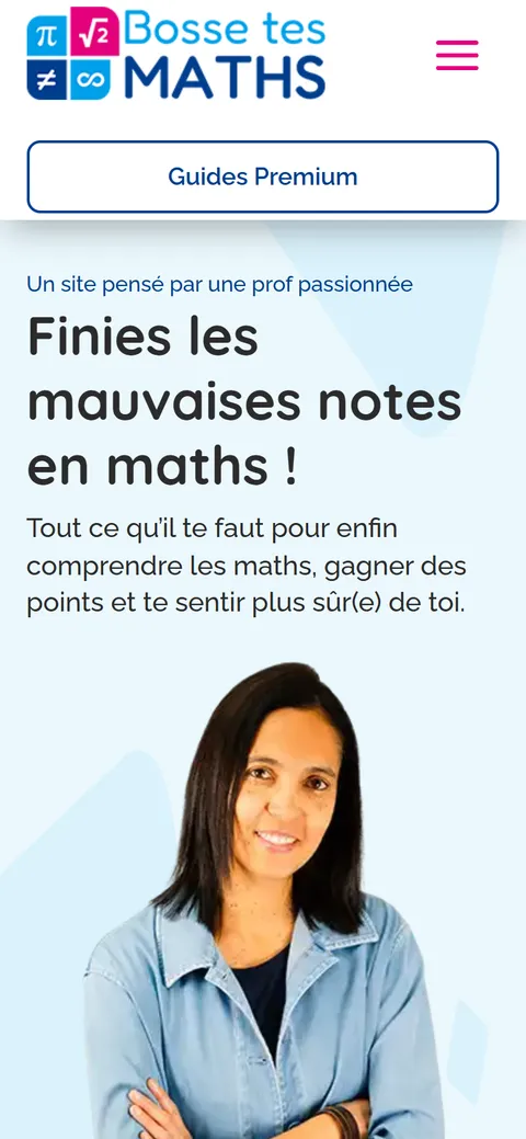 Bosse tes maths, le site sur mobile