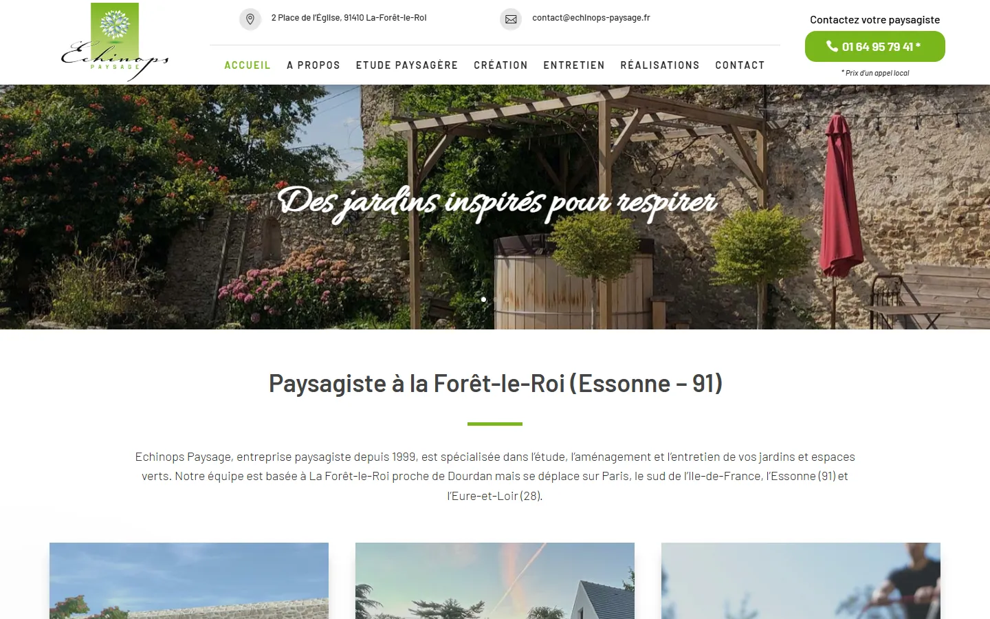 Echinops Paysage, le site sur ordinateur