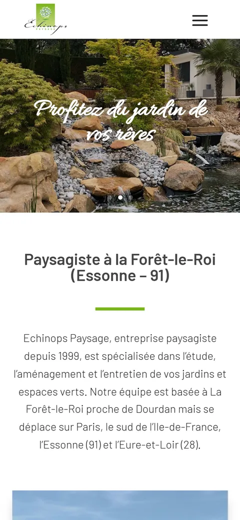 Echinops Paysage, le site sur mobile