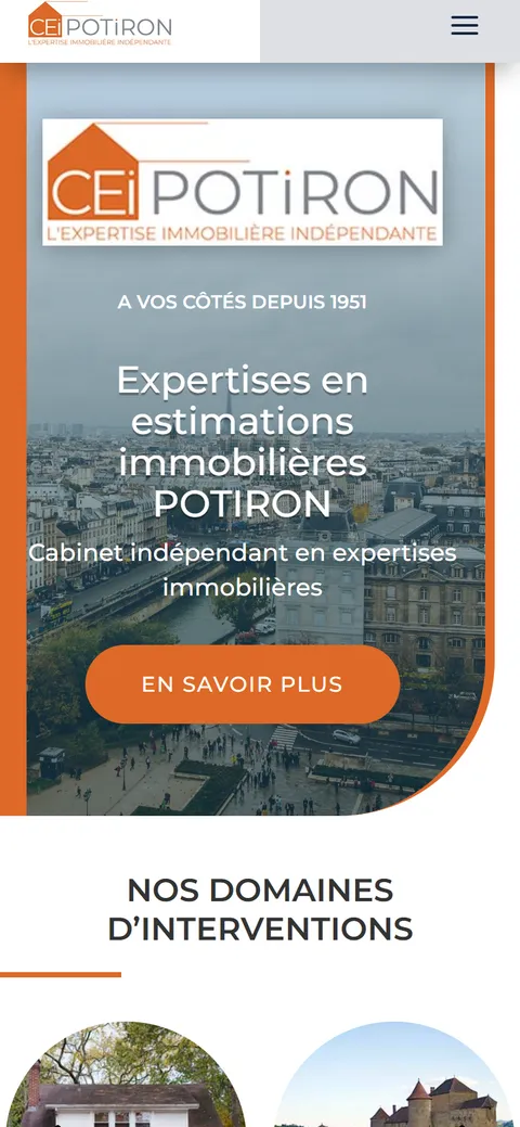 Cabinet POTIRON, le site sur mobile