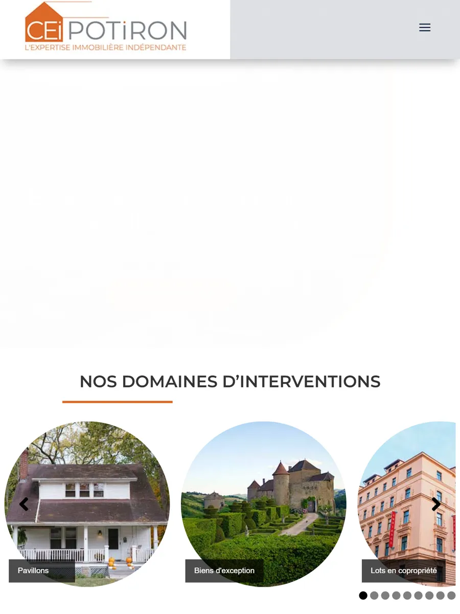 Cabinet POTIRON, le site sur tablette