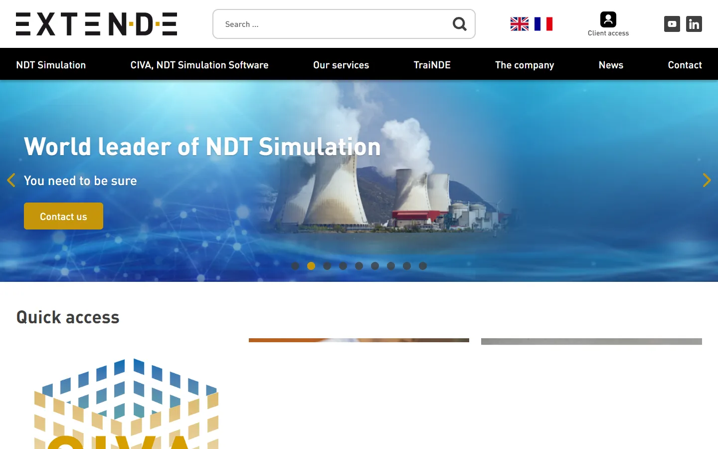 EXTENDE, le site sur ordinateur