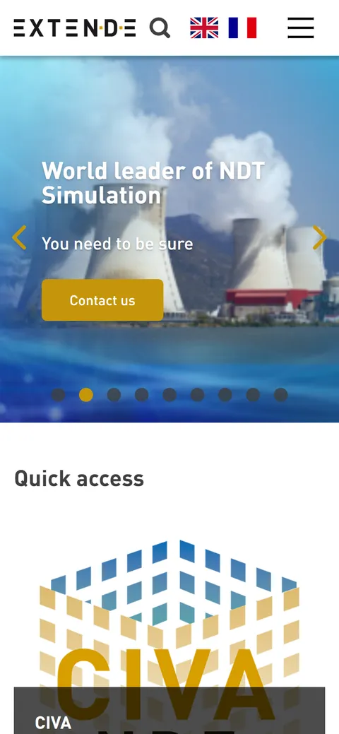 EXTENDE, le site sur mobile