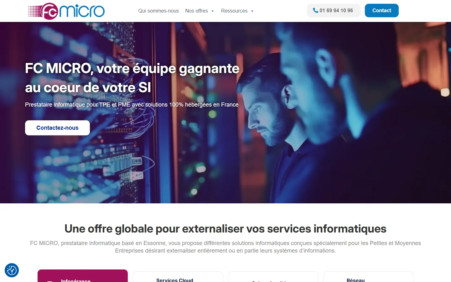 FC MICRO, le site sur ordinateur