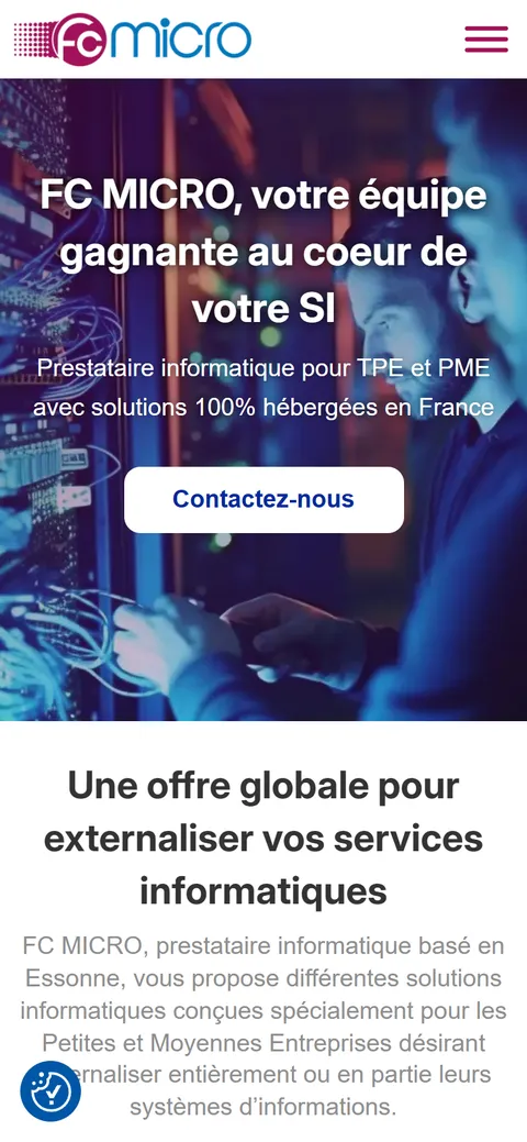 FC MICRO, le site sur mobile
