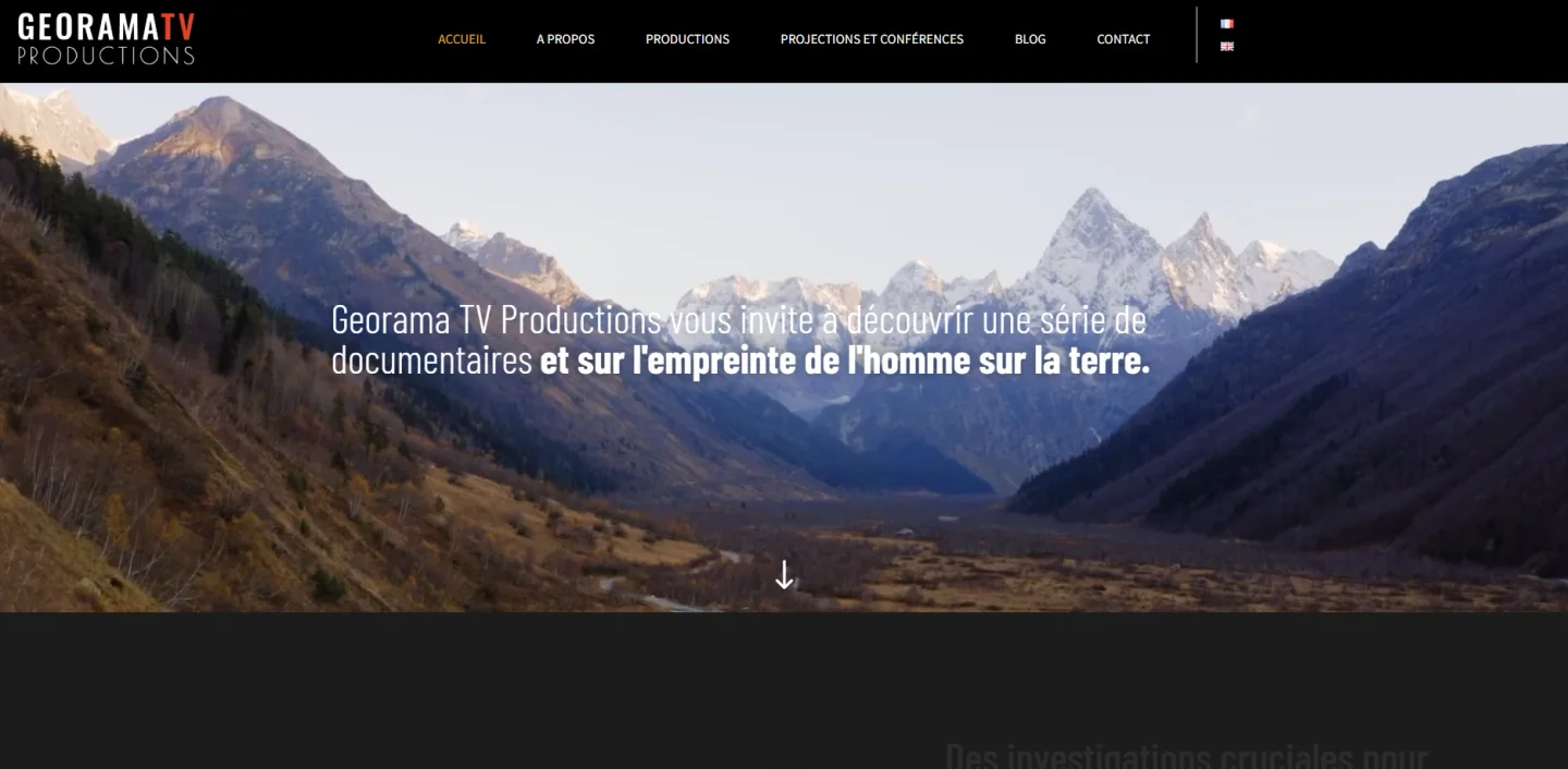 GeoramaTV Productions, le site sur ordinateur