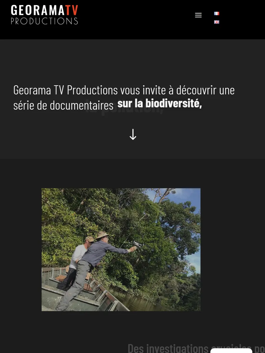 GeoramaTV Productions, le site sur tablette