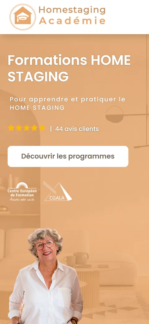 HomeStaging Académie, le site sur mobile
