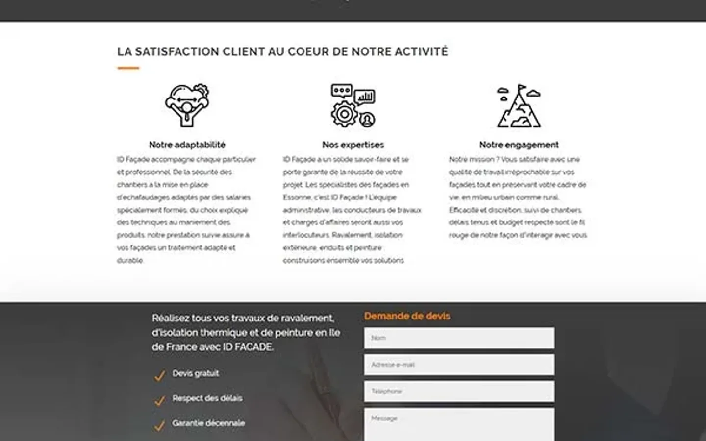 ID Façade, le site sur ordinateur