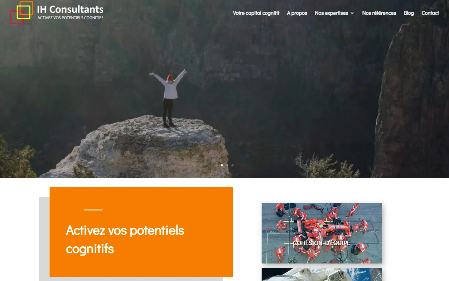 IH Consultants, le site sur ordinateur