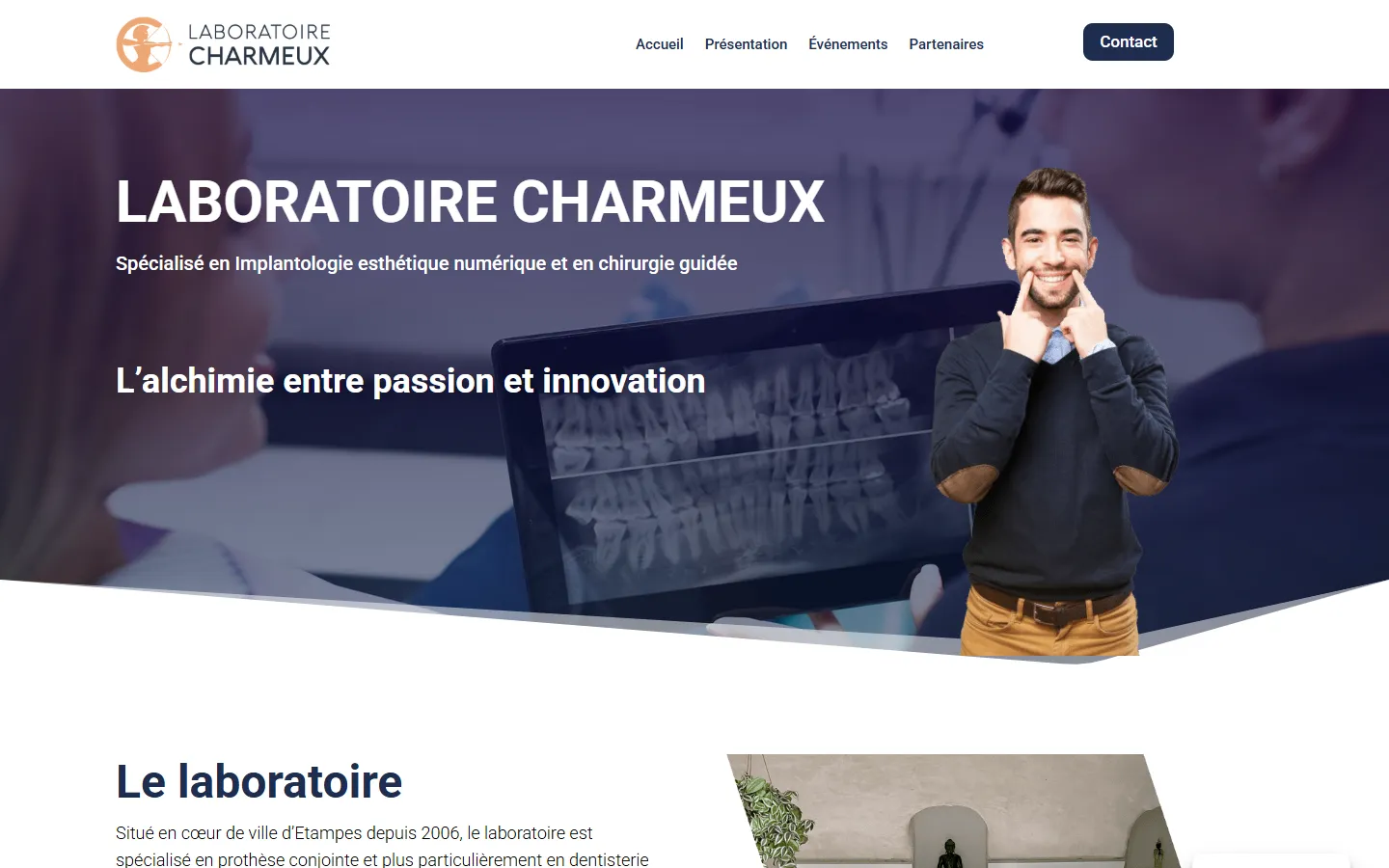 Laboratoire Charmeux, le site sur ordinateur