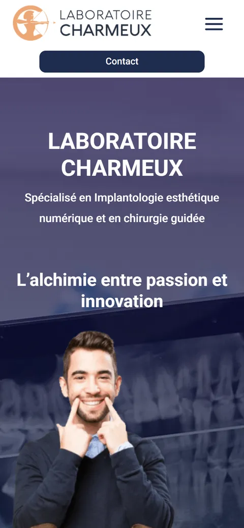Laboratoire Charmeux, le site sur mobile
