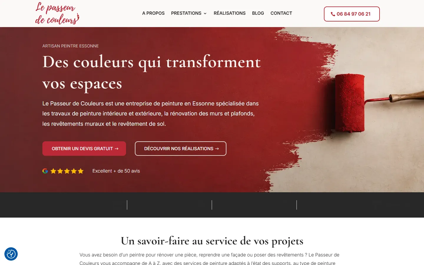 Le Passeur de Couleurs, le site sur ordinateur