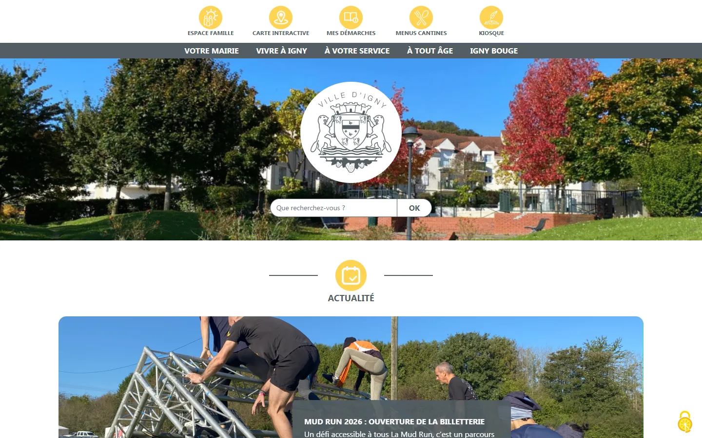Mairie d’Igny, le site sur ordinateur