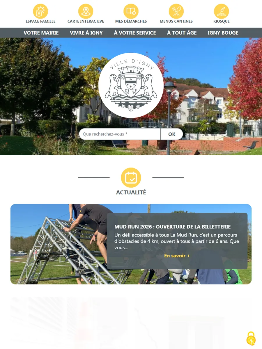Mairie d’Igny, le site sur tablette