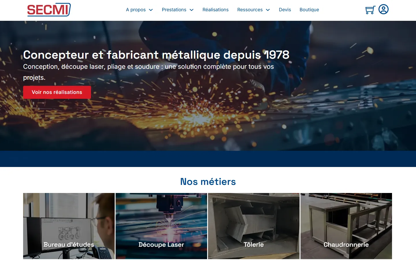 SECMI, le site sur ordinateur