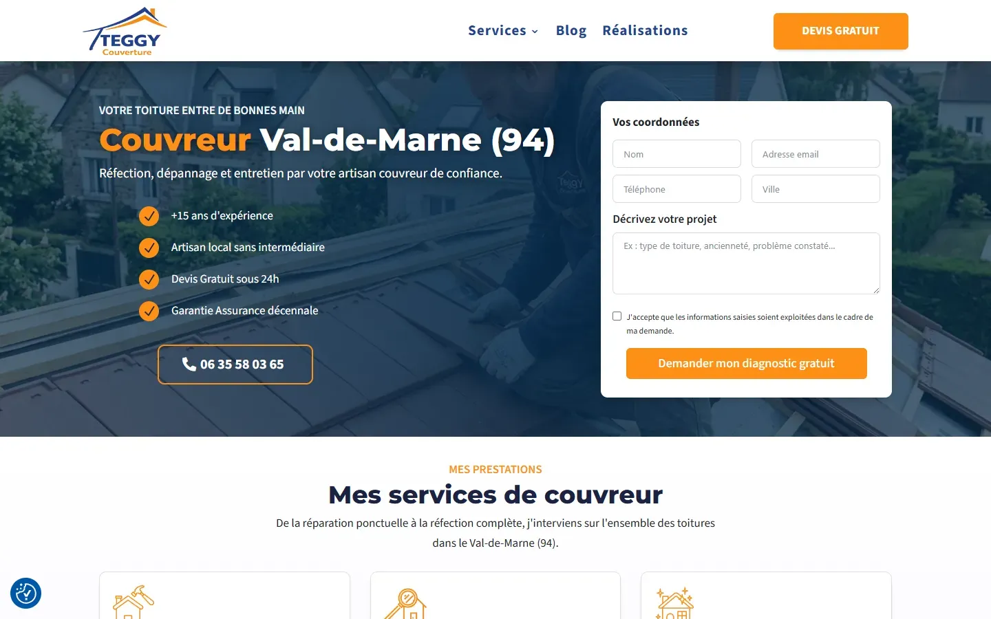 Teggy Couverture, le site sur ordinateur