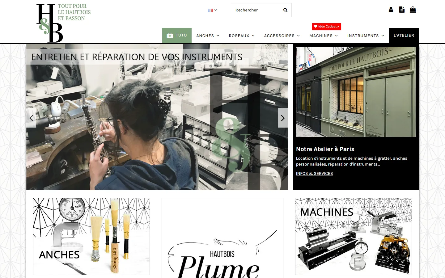 Tout pour le Hautbois, le site sur ordinateur