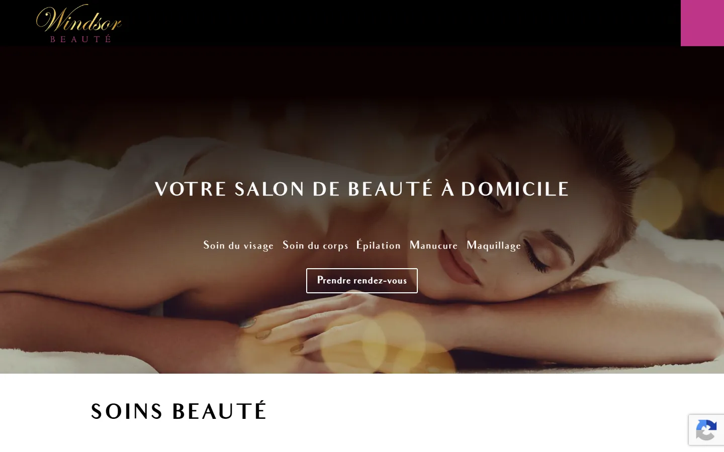 Windsor Beauté, le site sur ordinateur