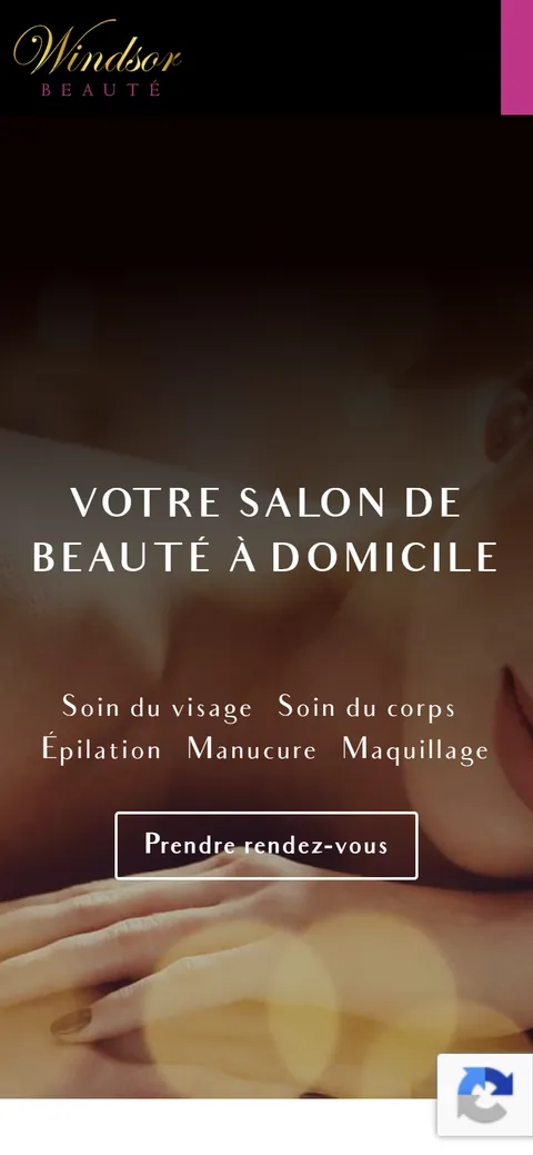Windsor Beauté, le site sur mobile