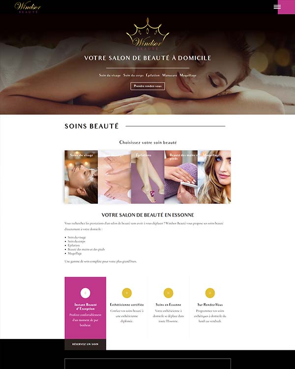 Création de site web Windsor Beauté - Template 1