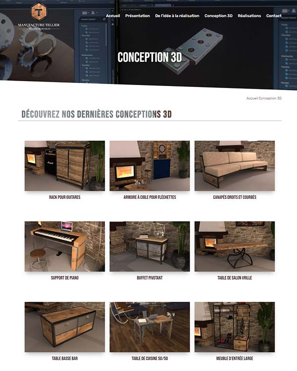 Création de site web concepteur mobilier - Template 1
