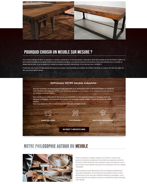 Création de site web conception de mobilier - Template 2